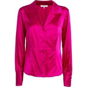 NWT Frame pink Silk-Blend Femme Shirt TOP SIZE S